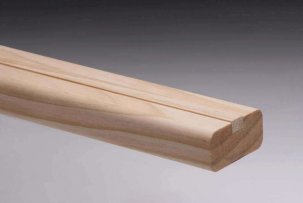 Pine Stair Flight Shoe Rail with 12mm rebate and fillet 