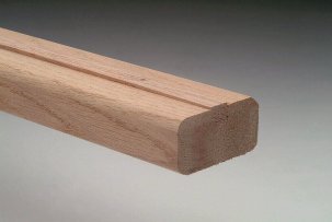 American Oak Stair Flight Shoe Rail with 12mm rebate and fillet 