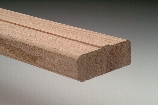 American Oak Balcony Shoe Rail with 12mm rebate and fillet