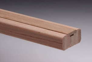 American Oak Stair Flight Shoe Rail with 32mm rebate and fillet 